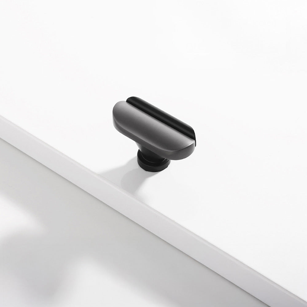 Two-Tone Rounded Cabinet Pulls and T-Knobs