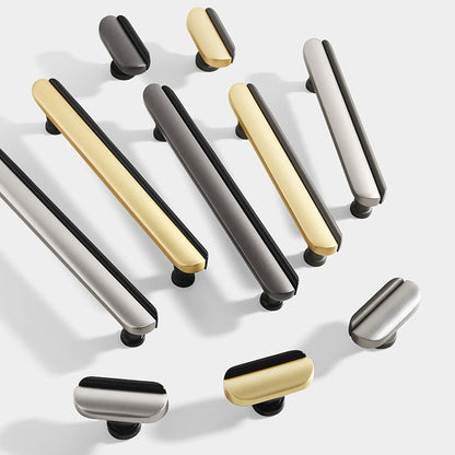 Two-Tone Rounded Cabinet Pulls and T-Knobs