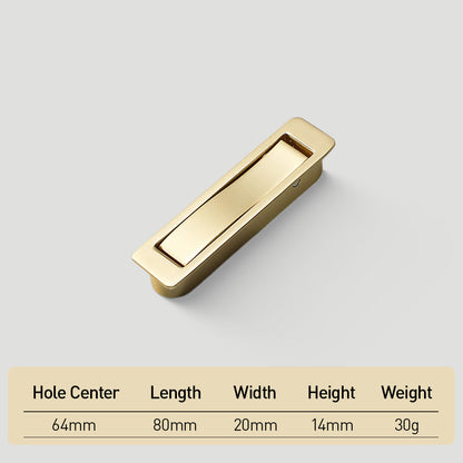 Zinc Alloy Flip-Out Recessed Cabinet Pulls for Drawers
