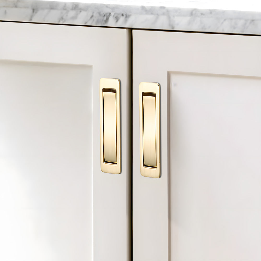 Zinc Alloy Flip-Out Recessed Cabinet Pulls for Drawers