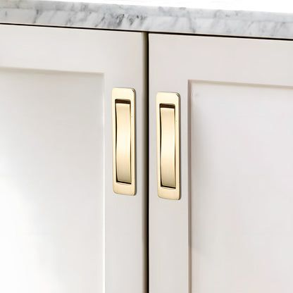 Zinc Alloy Flip-Out Recessed Cabinet Pulls for Drawers