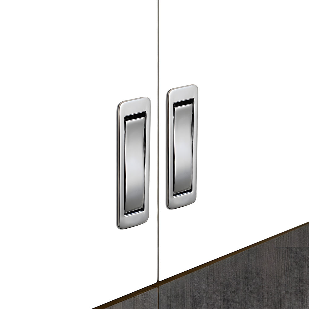 Zinc Alloy Flip-Out Recessed Cabinet Pulls for Drawers