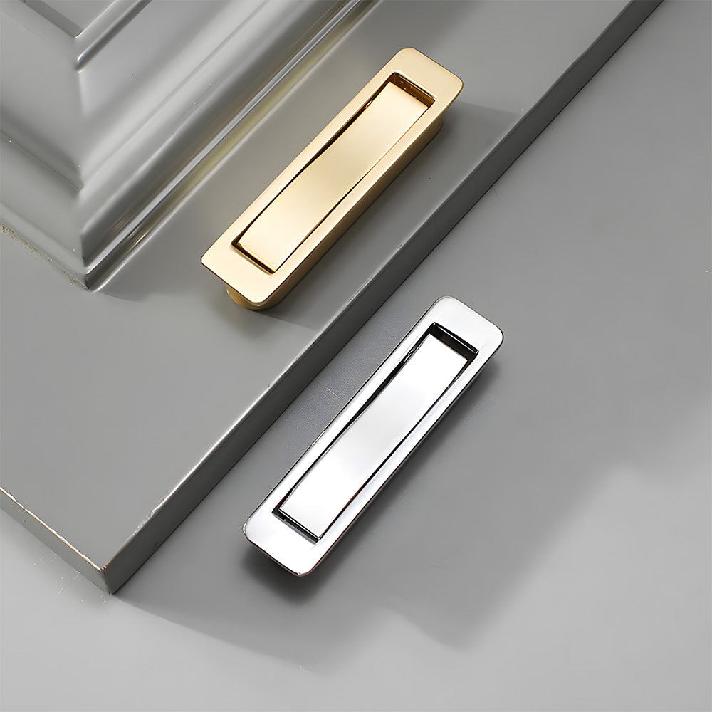Zinc Alloy Flip-Out Recessed Cabinet Pulls for Drawers
