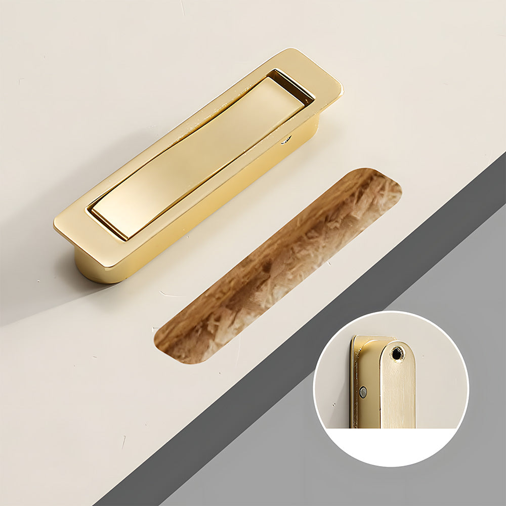 Zinc Alloy Flip-Out Recessed Cabinet Pulls for Drawers