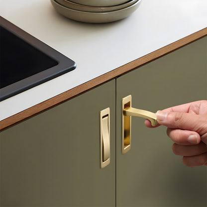 Zinc Alloy Flip-Out Recessed Cabinet Pulls for Drawers