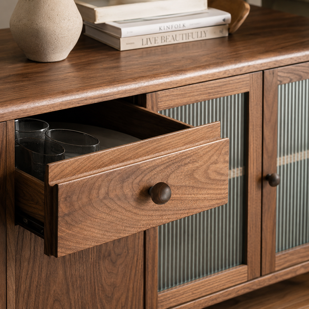 Natural Wood Mushroom Cabinet Knob