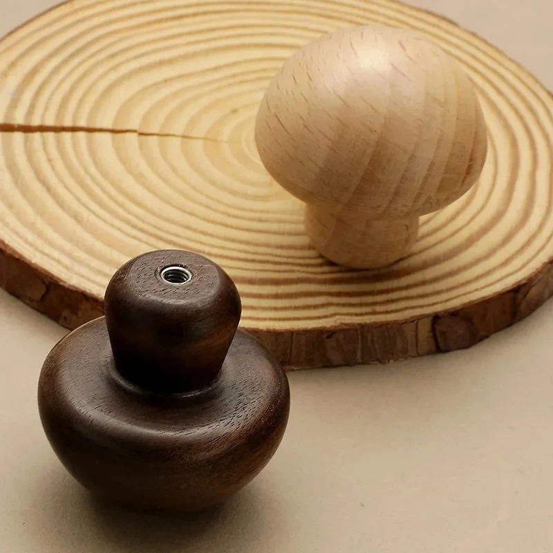 Natural Wood Mushroom Cabinet Knob