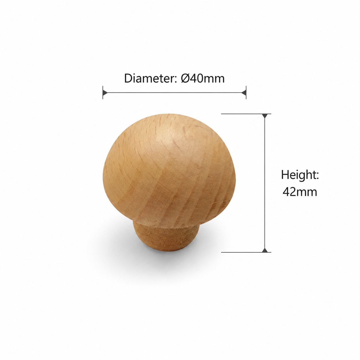 Natural Wood Mushroom Cabinet Knob
