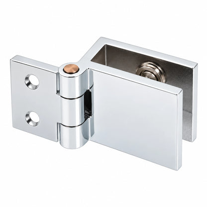 No-Drill Solid Brass Glass Cabinet Door Hinges, 0° / 90° / 180°