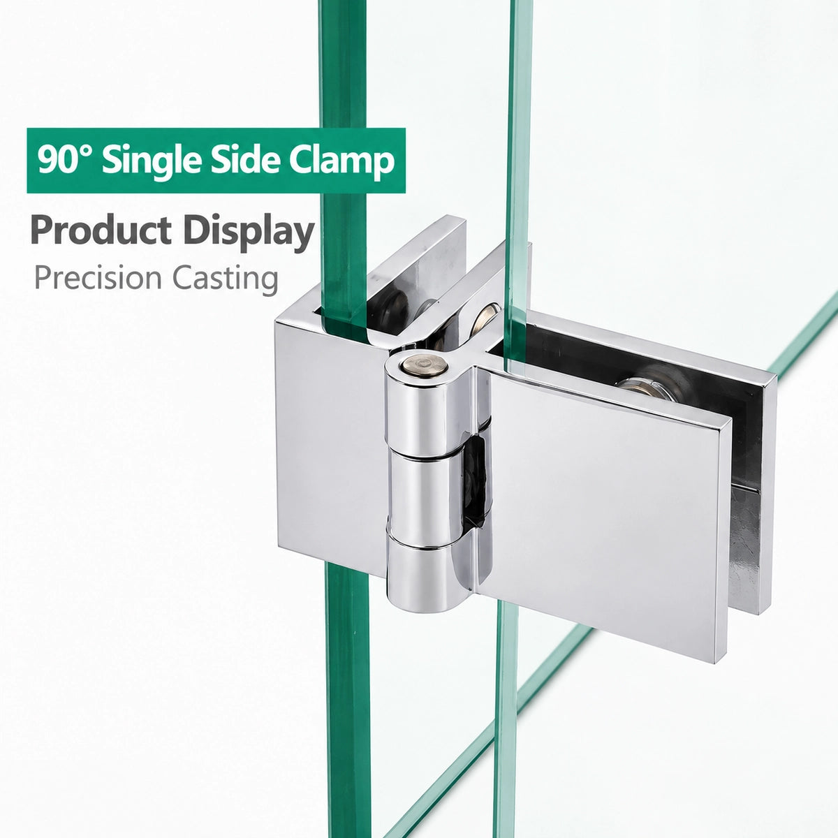 No-Drill Solid Brass Glass Cabinet Door Hinges, 0° / 90° / 180°