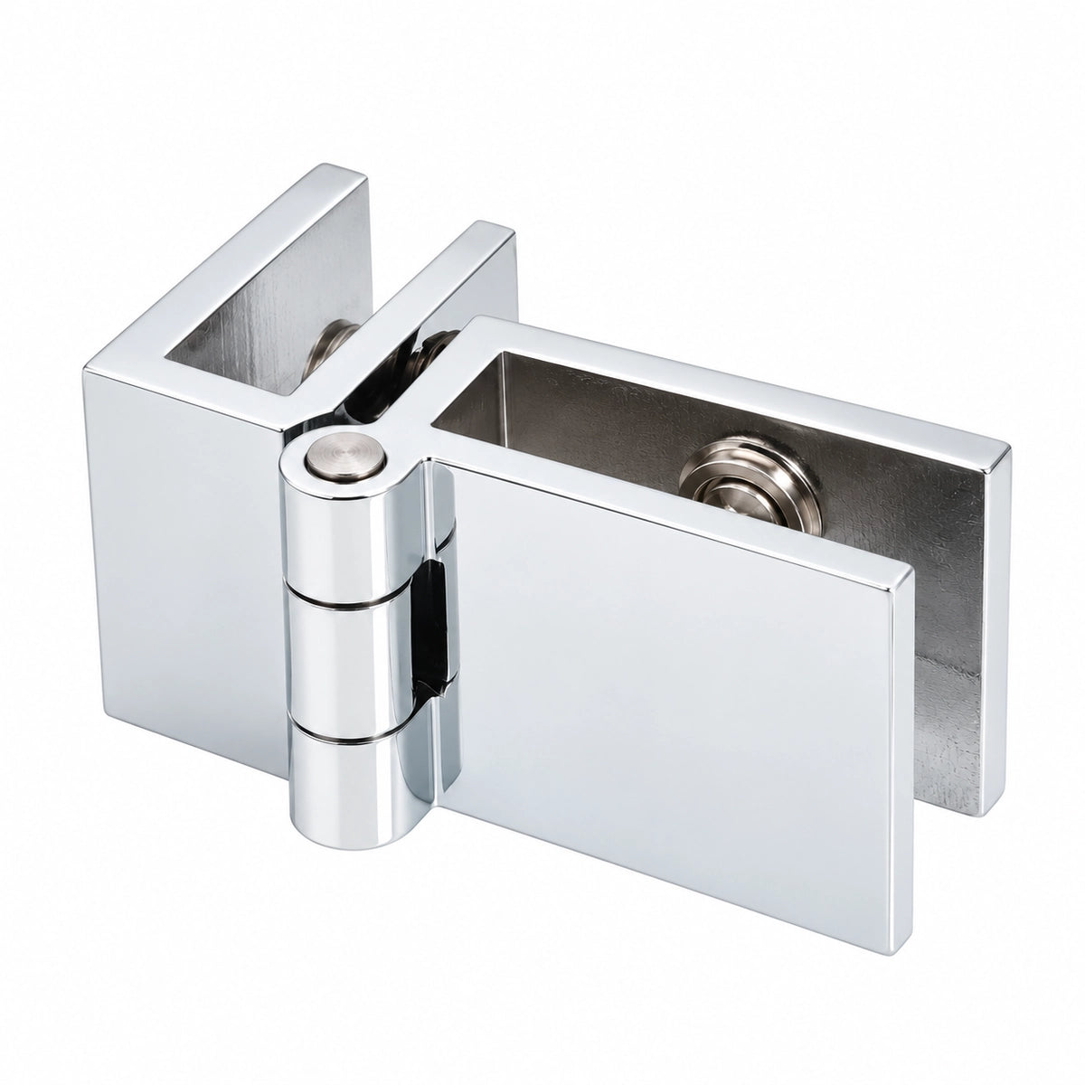 No-Drill Solid Brass Glass Cabinet Door Hinges, 0° / 90° / 180°