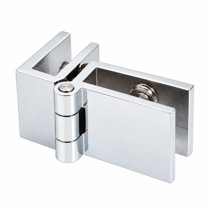 No-Drill Solid Brass Glass Cabinet Door Hinges, 0° / 90° / 180°