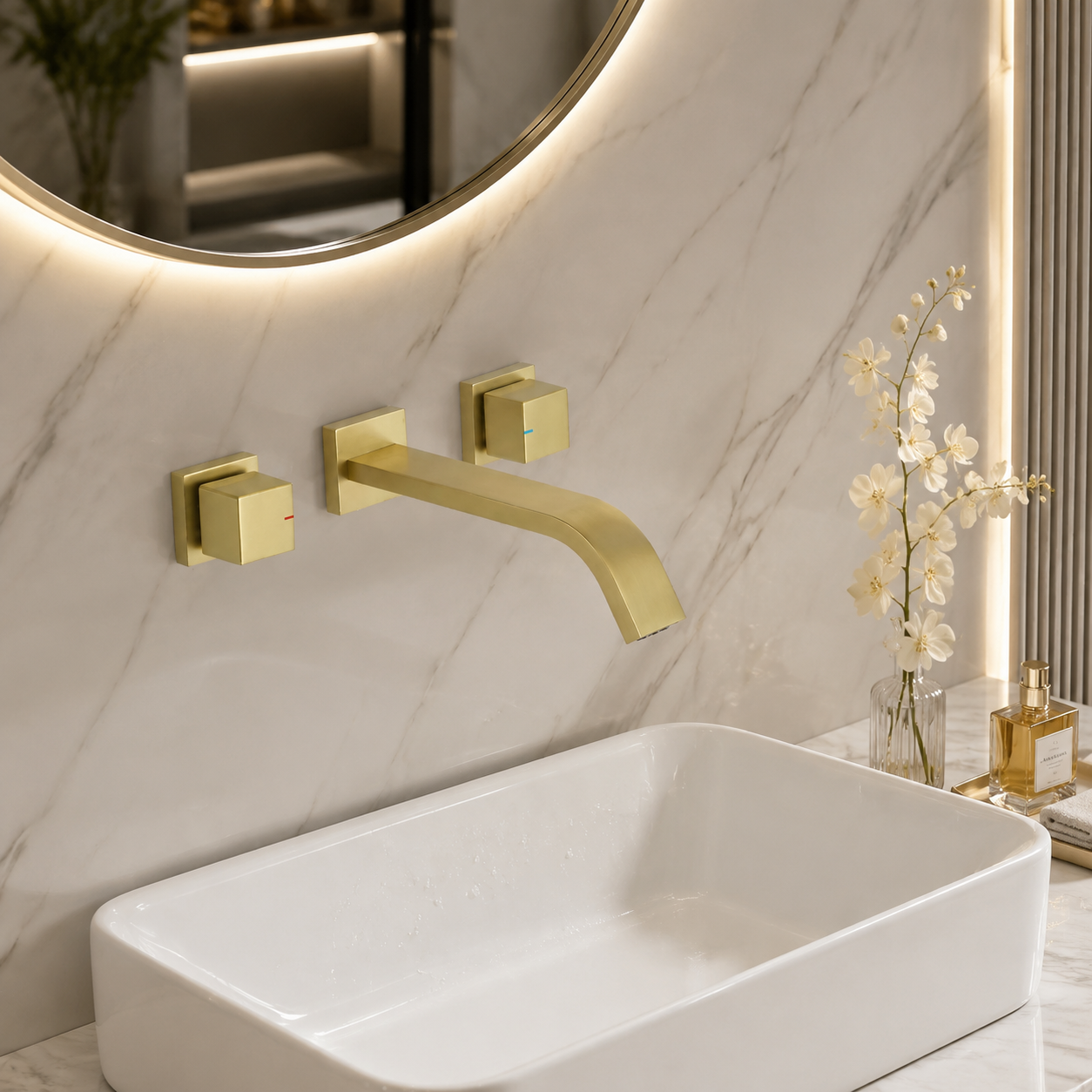 Nova Modern Concealed Wall-Mounted Two Handle Bathroom Faucet