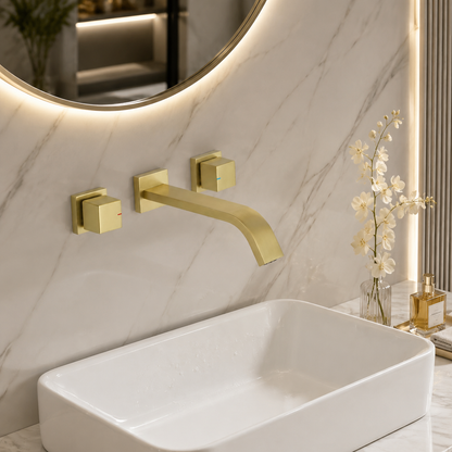 Nova Modern Concealed Wall-Mounted Two Handle Bathroom Faucet