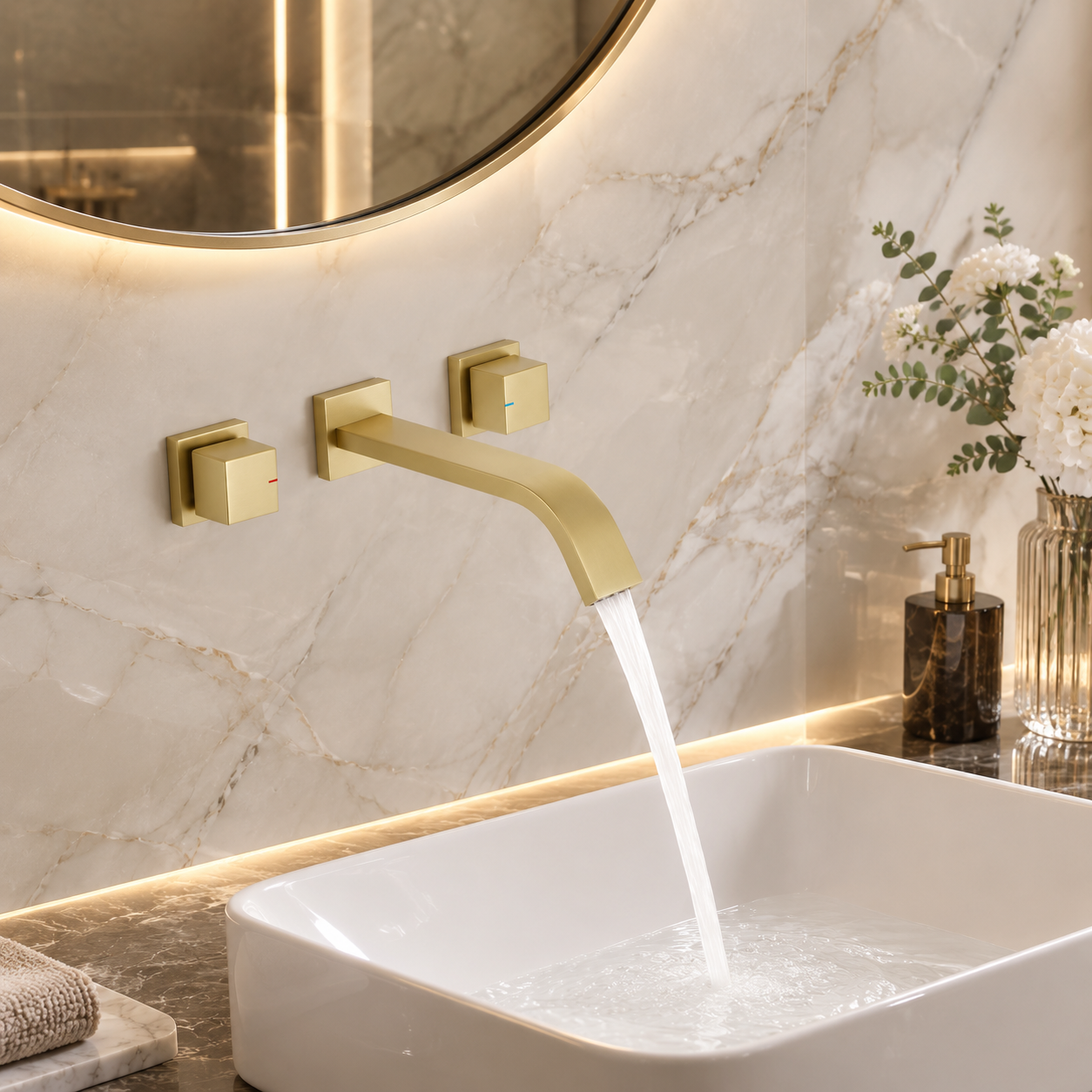 Nova Modern Concealed Wall-Mounted Two Handle Bathroom Faucet