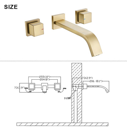 Nova Modern Concealed Wall-Mounted Two Handle Bathroom Faucet