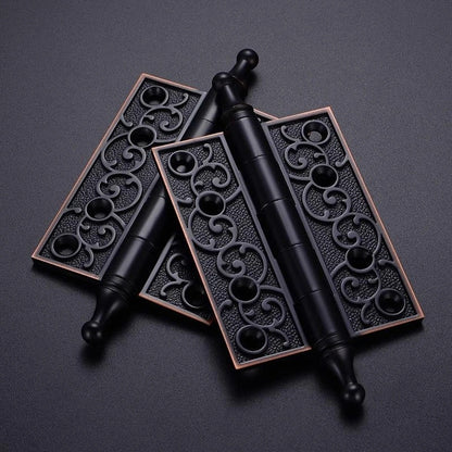 Aveline 4-Inch Decorative Door Hinges with Scrollwork, European Style