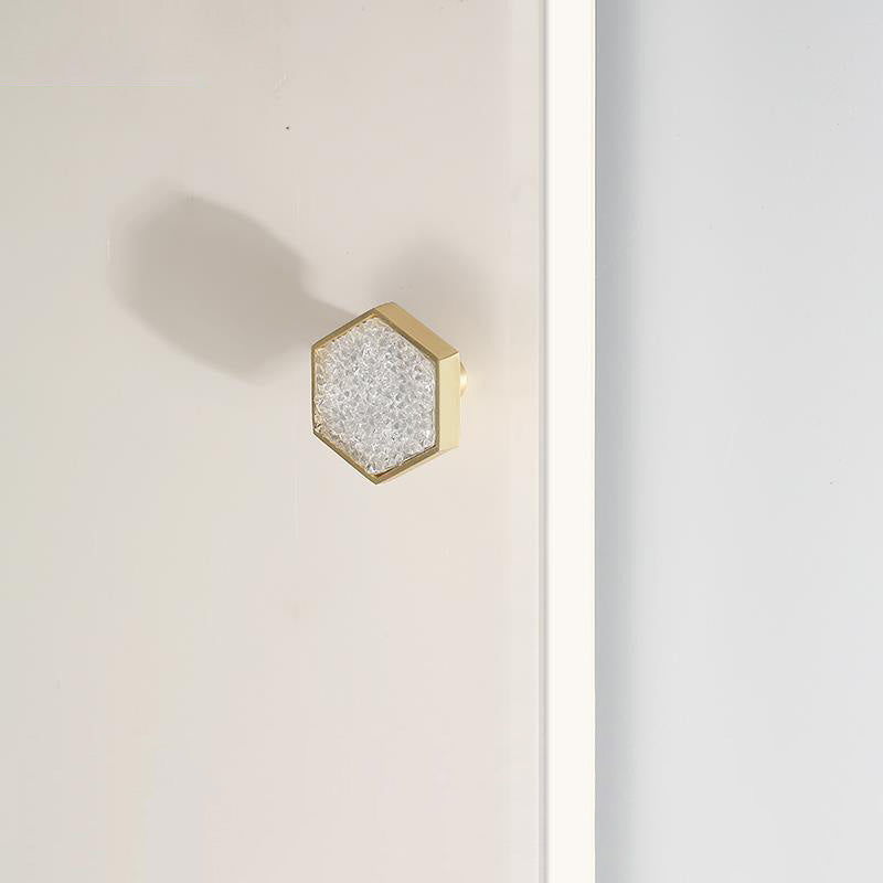 Hexagon Cabinet Knobs with Colored Insets