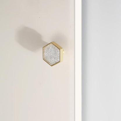 Hexagon Cabinet Knobs with Colored Insets