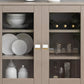 Two-Tone Rectangular Cabinet Pulls with Matching Square Knobs