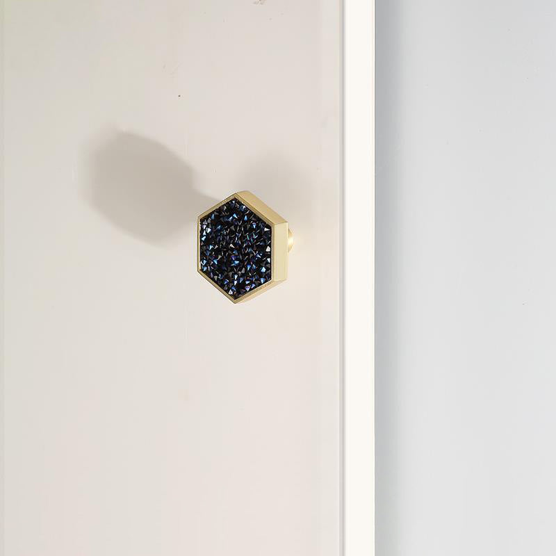Hexagon Cabinet Knobs with Colored Insets