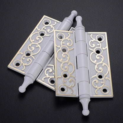 Aveline 4-Inch Decorative Door Hinges with Scrollwork, European Style