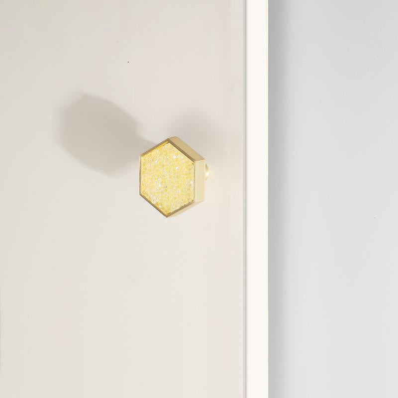 Hexagon Cabinet Knobs with Colored Insets