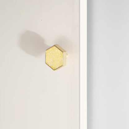 Hexagon Cabinet Knobs with Colored Insets