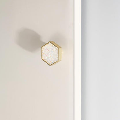 Hexagon Cabinet Knobs with Colored Insets