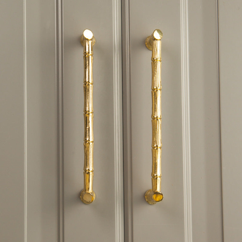 Gold Bamboo-Inspired Cabinet Pulls and T-Knob