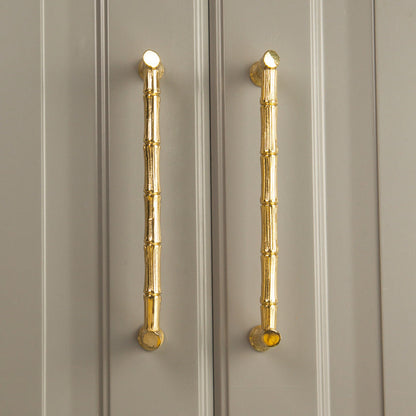 Gold Bamboo-Inspired Cabinet Pulls and T-Knob