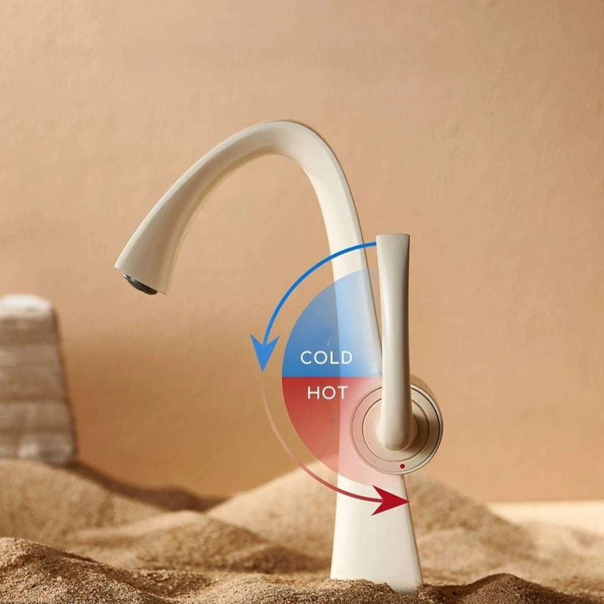 ADJUST TEMPERATURE AND FLOW WITH ONE HANDLE