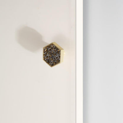Hexagon Cabinet Knobs with Colored Insets