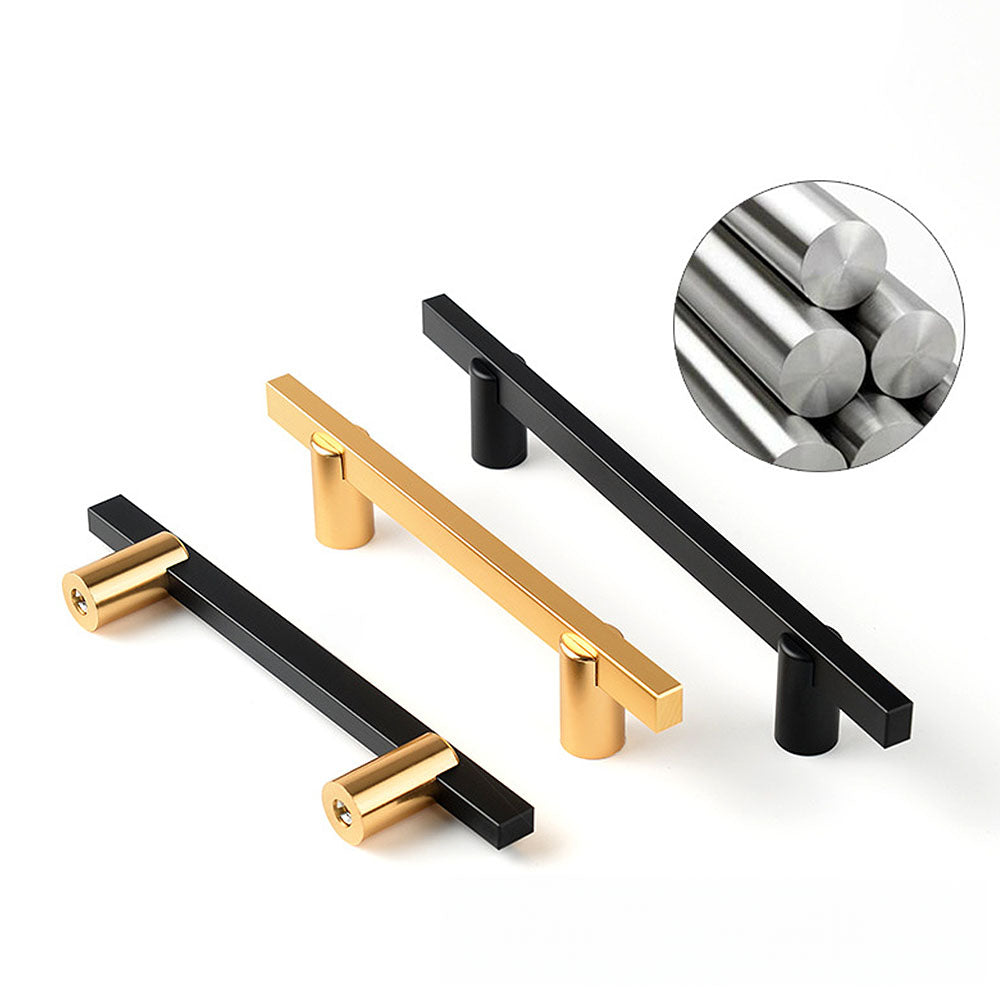 Two-Tone Slim Bar Cabinet Pulls for Wardrobes