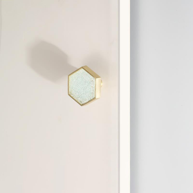 Hexagon Cabinet Knobs with Colored Insets
