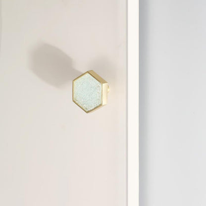 Hexagon Cabinet Knobs with Colored Insets