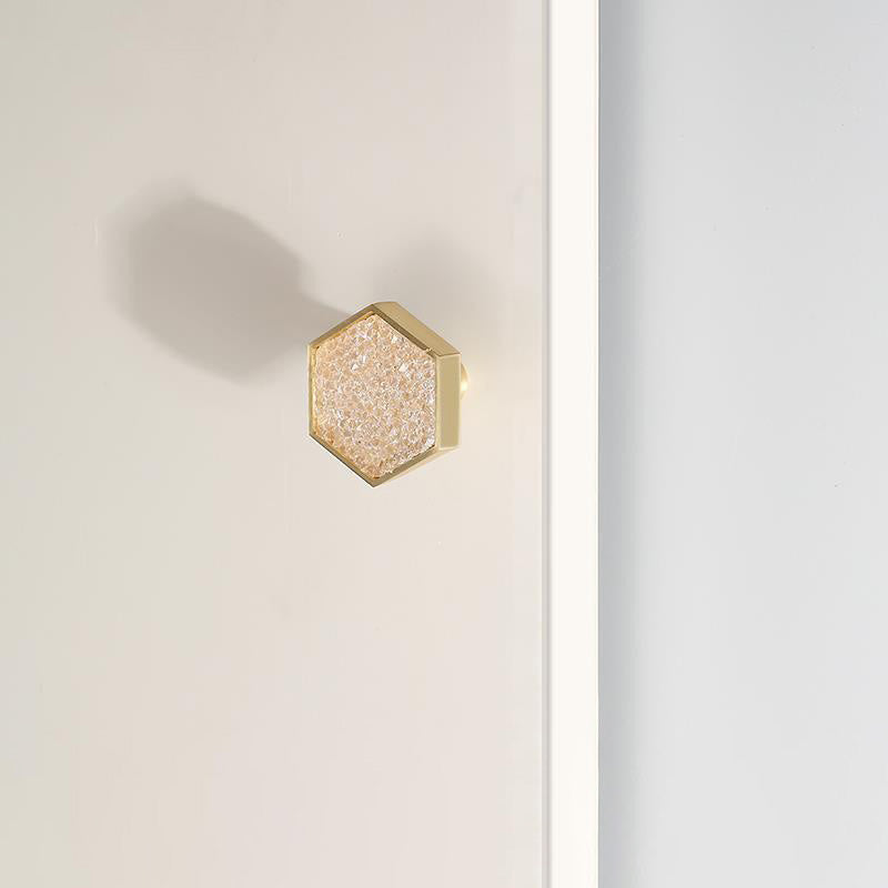 Hexagon Cabinet Knobs with Colored Insets
