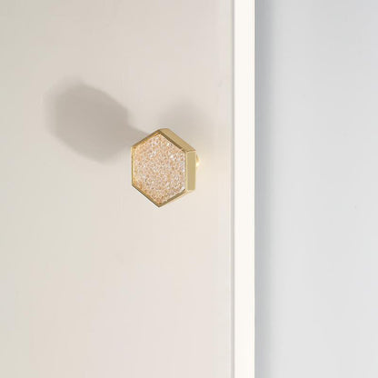 Hexagon Cabinet Knobs with Colored Insets