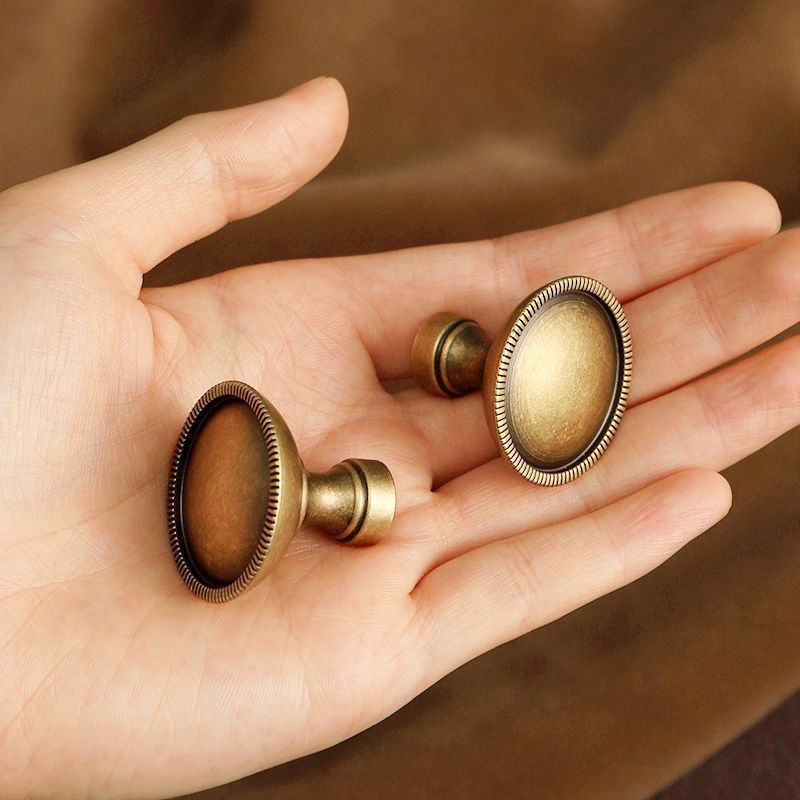 Antique Brass Spindle Cabinet Pulls and Round Knob