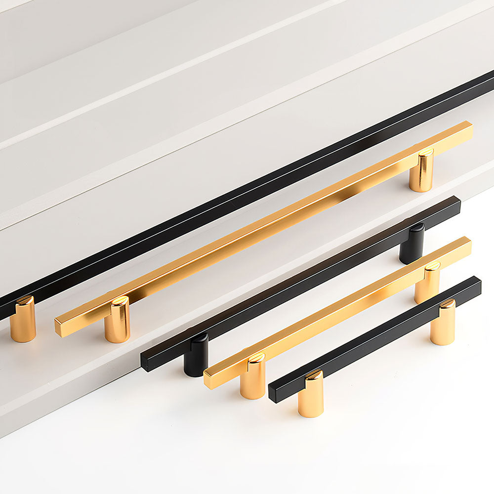 Two-Tone Slim Bar Cabinet Pulls for Wardrobes