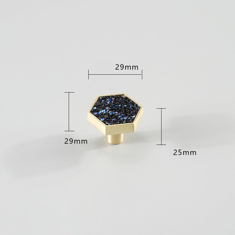 Hexagon Cabinet Knobs with Colored Insets