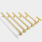 Gold Brass Round Bar Cabinet Handles with Ball Finials