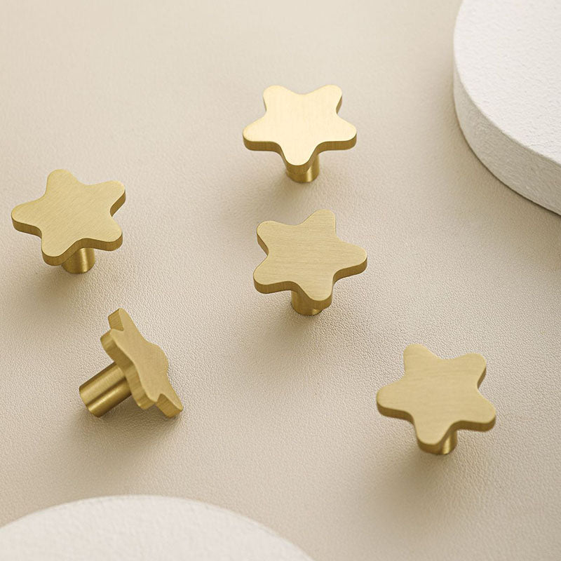 Solid Brass Star Cabinet Knobs