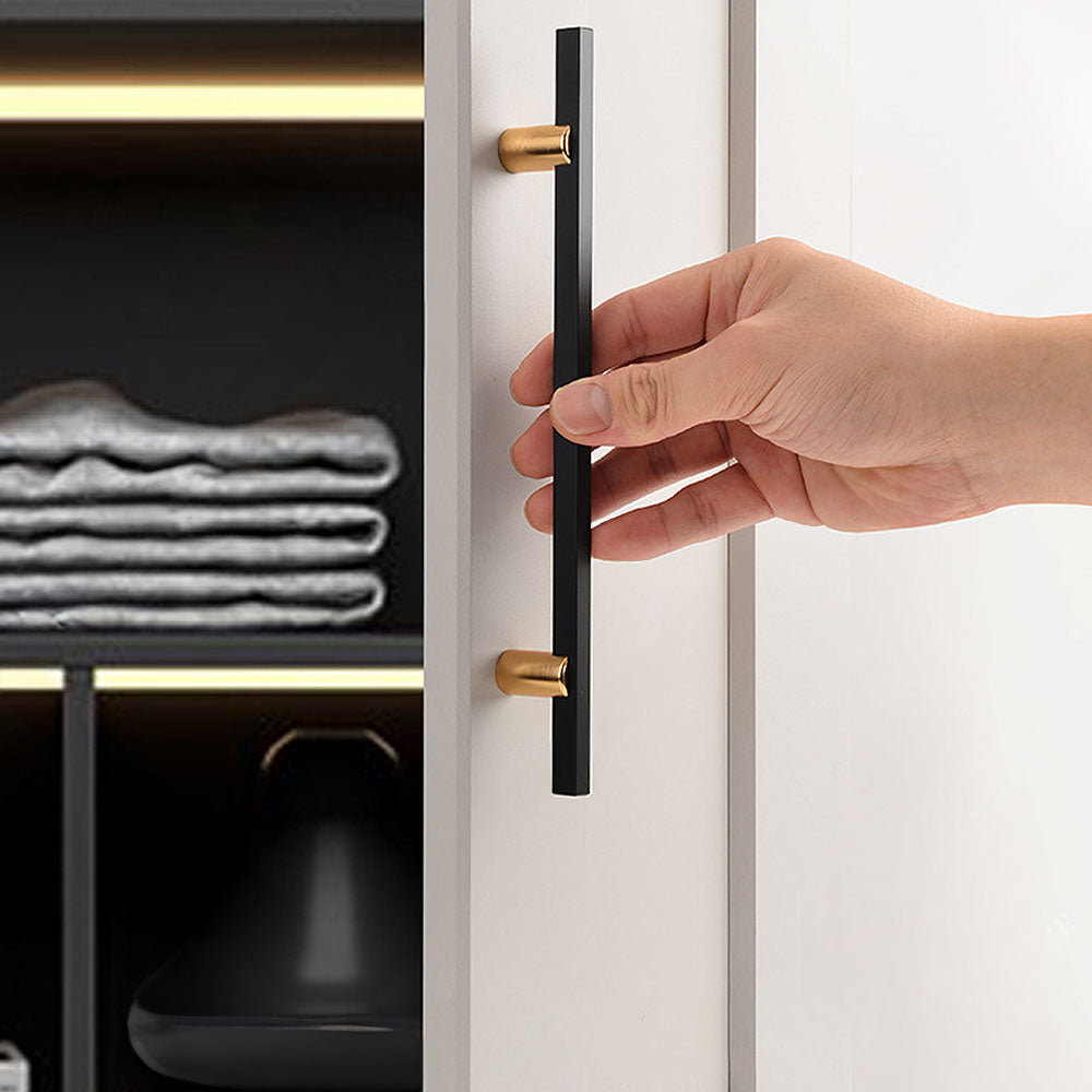 Two-Tone Slim Bar Cabinet Pulls for Wardrobes