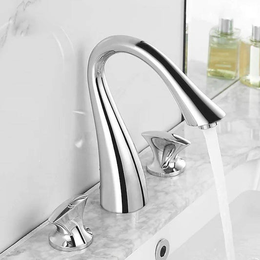 Fluxa Modern 3-Hole Widespread Bathroom Faucet with Two Handles