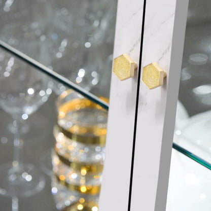 Hexagon Cabinet Knobs with Colored Insets