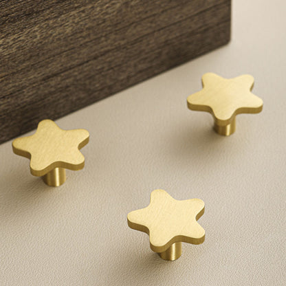 Solid Brass Star Cabinet Knobs