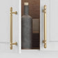 Gold Round Bar Cabinet Pulls and Matching Knobs