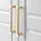 Two-Tone Rectangular Cabinet Pulls with Matching Square Knobs
