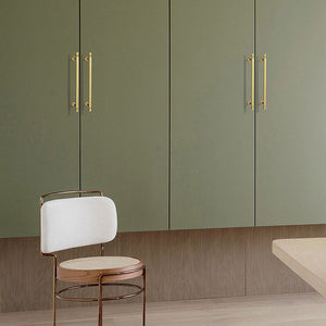 Grooved Gold Zinc Alloy Cabinet Handles and Knobs